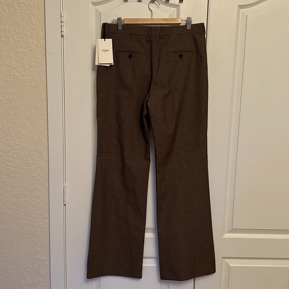 NWT CELINE Bootcut pants in checked wool - Picture 8 of 12